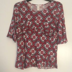 3/4 Sleeve Blouse with Ruffles